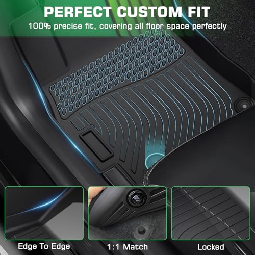 Floor Mats & Cargo Liner for Lexus RX RX350 RX450h 2016-2022 (Not for RXL), Custom Fit All-Weather Car Liners for Lexus, High Edges Anti-Slip TPE Mats, Front & 2nd Row & Trunk Mat - Image 4