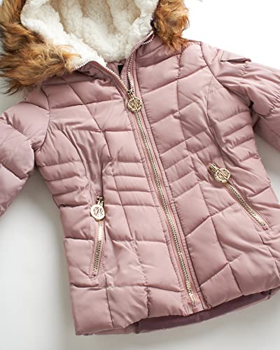 Dkny Baby Girls' Jacket - Fleece Lined Quilted Bubble Puffer Windbreaker Coat (12M-4T), Size 2T, Rose Blush #TOP2