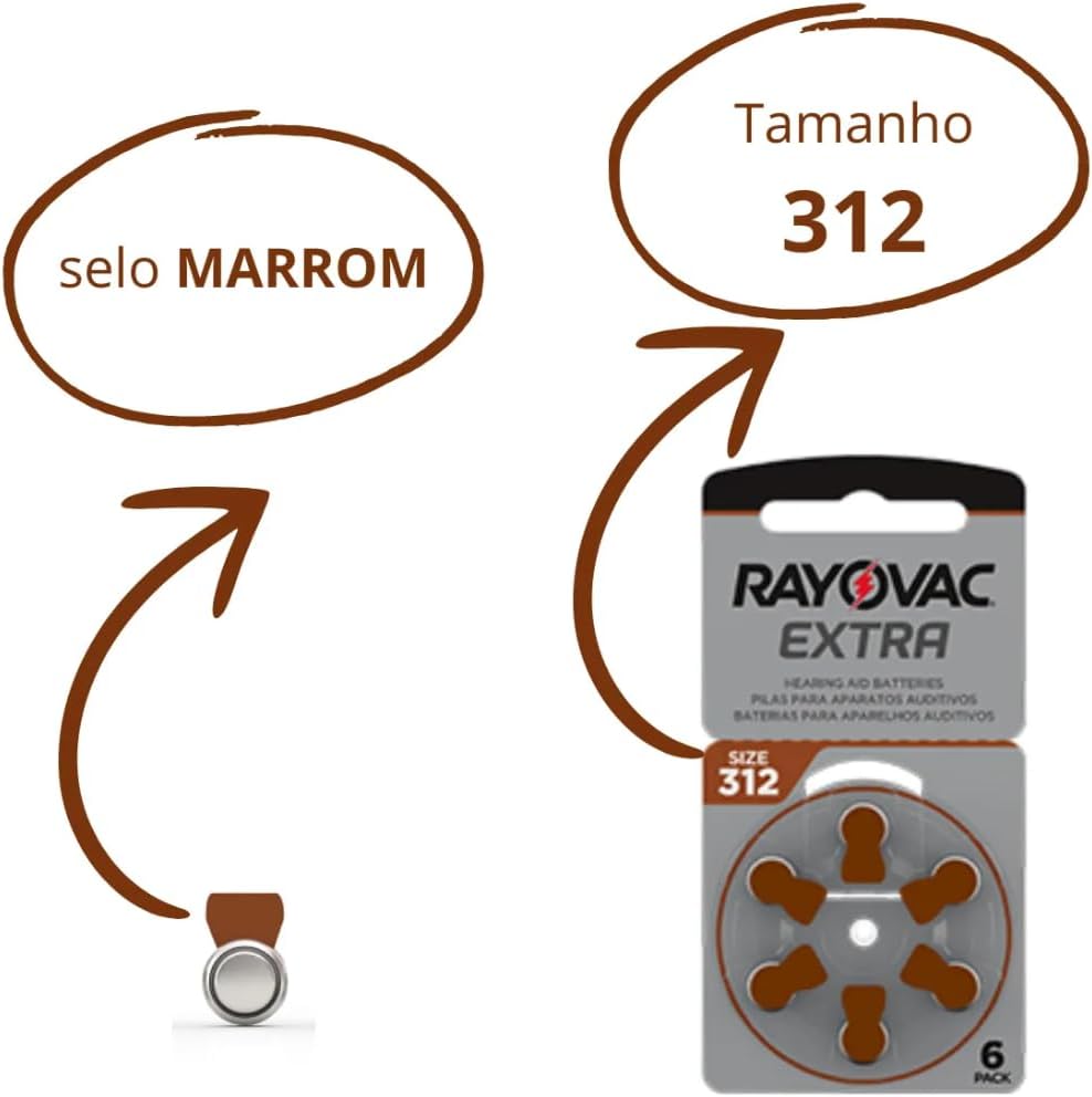60 Pilhas Baterias 312 Pr41 Aparelho Auditivo Rayovac 10 Cartelas C/ 6 Unidades 60 Pilhas Baterias 312 Pr41 Aparelho Auditivo Rayovac 10 Cartelas C/ 6 Unidades