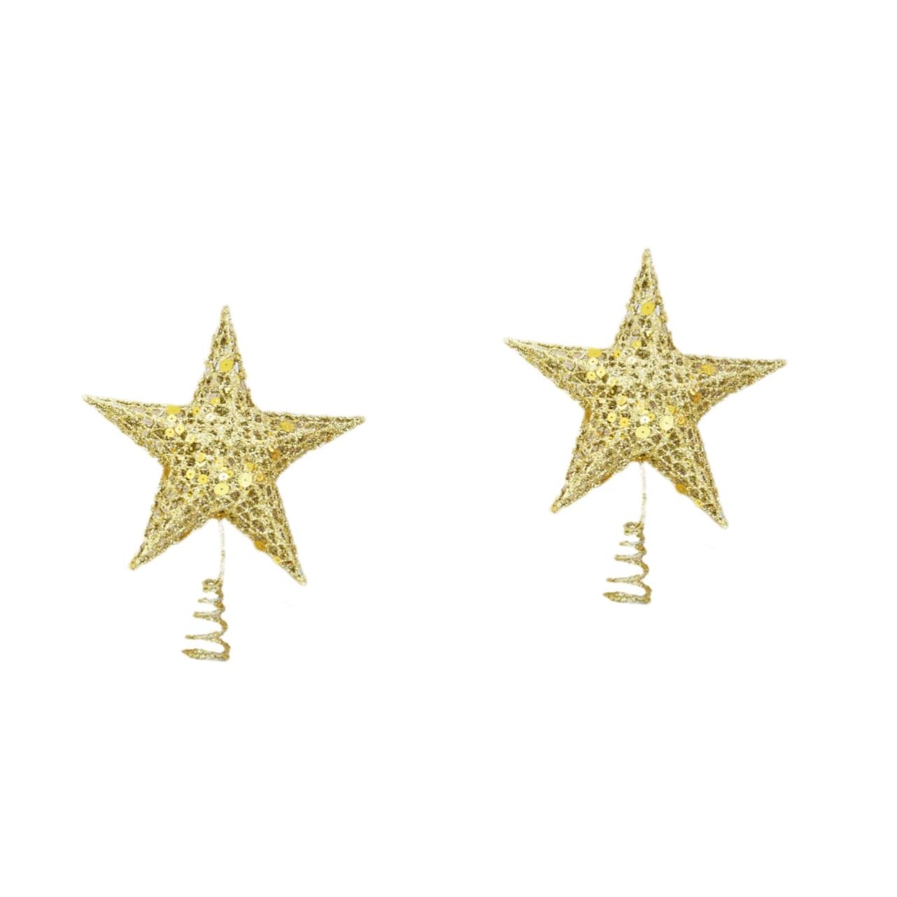 PRETYZOOM 2St Funkelnde Weihnachtsbaumspitze Weihnachtsbaum-Sternspitze Ornament Glitzernde Weihnachtsbaumspitze Stern Baumspitze vertikal Zylinder Metall Dekorationen