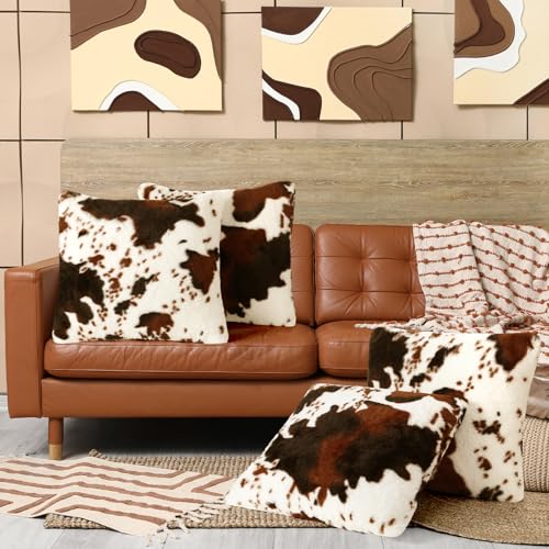 Gilprop 4 Pcs Luxury Faux Fur Throw Pillow Covers 18x18...