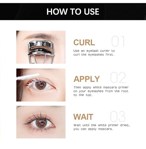 Walulan Eyelash Lash Primer Waterproof And Sweatproof Natural Lash Defining Mascara White Volume And Length Clear Primer Mascara #TOP5