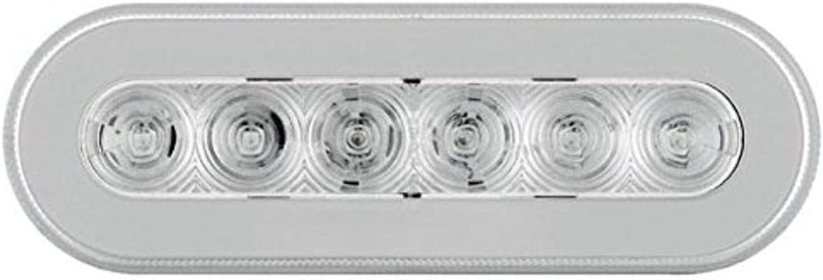 United Pacific 22 LED 6" Oval "GLO" Turn Signal Light - Amber LED/Clear Lens,37131