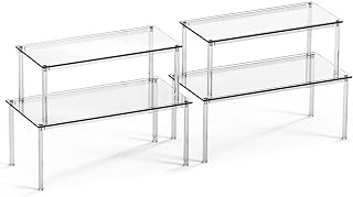 acrylic cabinet organizer - Acrylic Organizer Dish Display Cabinet Shelf, Stackable Storage Rack Home Decor for Pantry Plates Bowls Spice Jars | Akryl Skåp- och Hyllorganisationsdisplay Tallrikar Skålar Fat Flaskor Tillbehör Organisering För Skafferi Bänkskiva