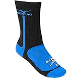 Mizuno Performance Highlighter Crew Sock, Black/Blue, Large