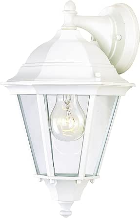 Maxim 1000WT Westlake Cast Aluminum Clear Glass Outdoor Wall Sconce, 1-Light 60 Watt, 15" H x 8" W, White