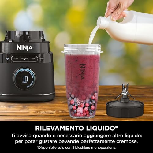 Ninja Frullatore Detect Power Pro 2 in 1 e Monoporzione 1200W, Caraffa da 2L, e 2 Bicchiere Monoporzione, per Frullare, Tritare Verdure e Bevande Ghiacciate, Nero, TB301EU - 8