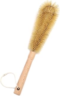 UPTALY 12 inch Bottle Brush, Elbow Bristle Brush with Beech Wood Handle, Washing Brush with Wooden Handle, Kitchen Cleaning Tool, Brushes for Dish, Tumbler, Teapot, Cup, Pan