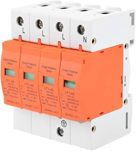 Miniatura 4 de Oumefar 4 Pole AC 420V House Protector 40KA dispositivo de pararrayos de baja tensión Dispositivo de carril DIN para