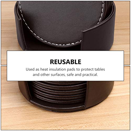 Wakauto 1 conjunto de porta-copos de couro espesso à prova de calor