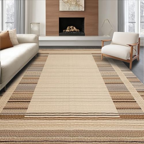 ODIKA Flatwoven High Traffic Area Rug 5x7, Rustic Elegant Earthy