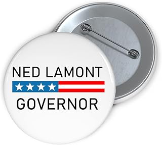 Ned Lamont Button - Vote for Ned Lamont for Connecticut Governor with this Button - White 2.25 inches Made in USA