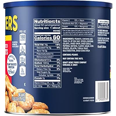 Planters Dry Roasted Peanuts, 52 oz Canister (Pack of 2)