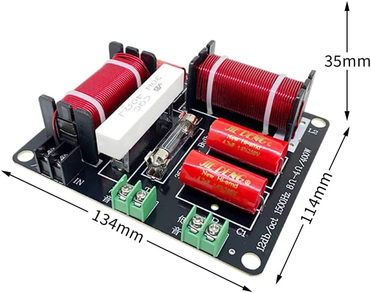 400W 2 Way Audio Passive Crossover Network 4-8Ohm Frequency Divider | DIY home theater tailgate party speakers treble bass tweeter woofer karaoke PA system outdoors high low pass filter board