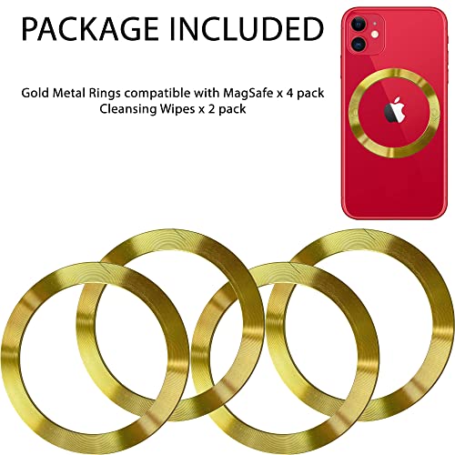 SALEX Compatible with Magsafe Magnetic Rings 4 Pack Set - Metal Rings for Cell Phone Case - Gold Round Magnet Sticker - Add to Any Case - Replacement Discs Compatible with Apple Magsafe Charger by SALEX - Used condition - Image 3