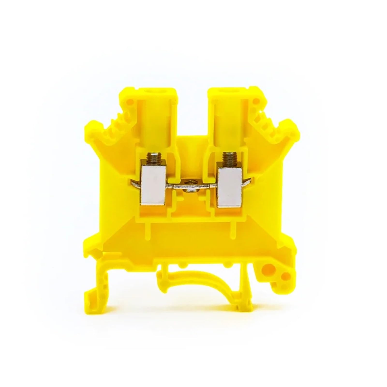 100 piezas de bloque de terminales de riel DIN, conductor universal UK-3N, conexión por tornillo, conector de regleta de terminales de cableado eléctrico UK3N(Yellow)