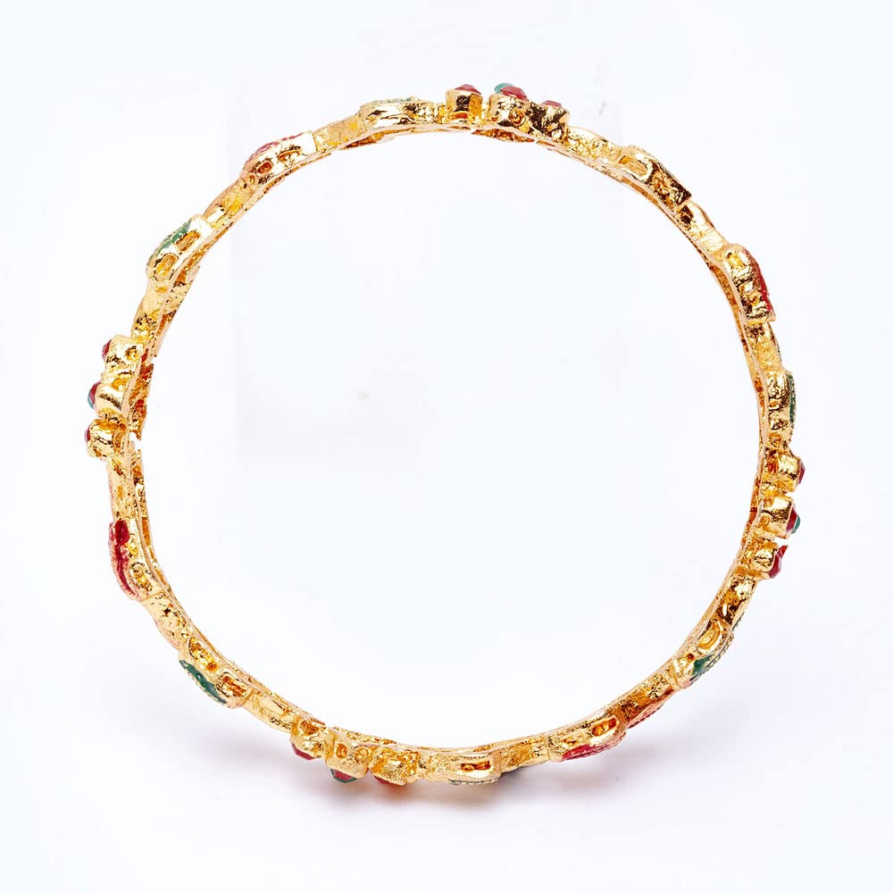 Plated Set of 2 Traditional Bangle (11306b_2.4)