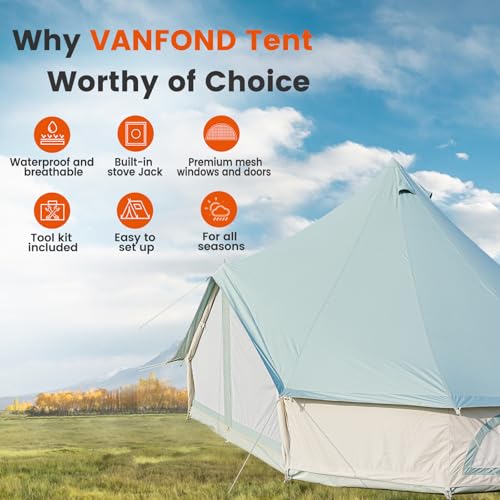 Carpa Canvas Bell para camping familiar 4 personas impermeable miniatura 3