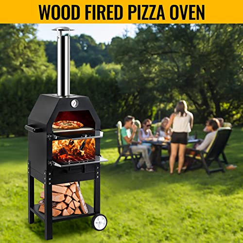 Kodom Outdoor Pizza Oven, Wood Fired Pizza Oven, Large Pizza Oven, Pizza Maker Camping Cooker With 4 Steel Pizza Grills And Pizza Stone For Patio Backyard #TOP7