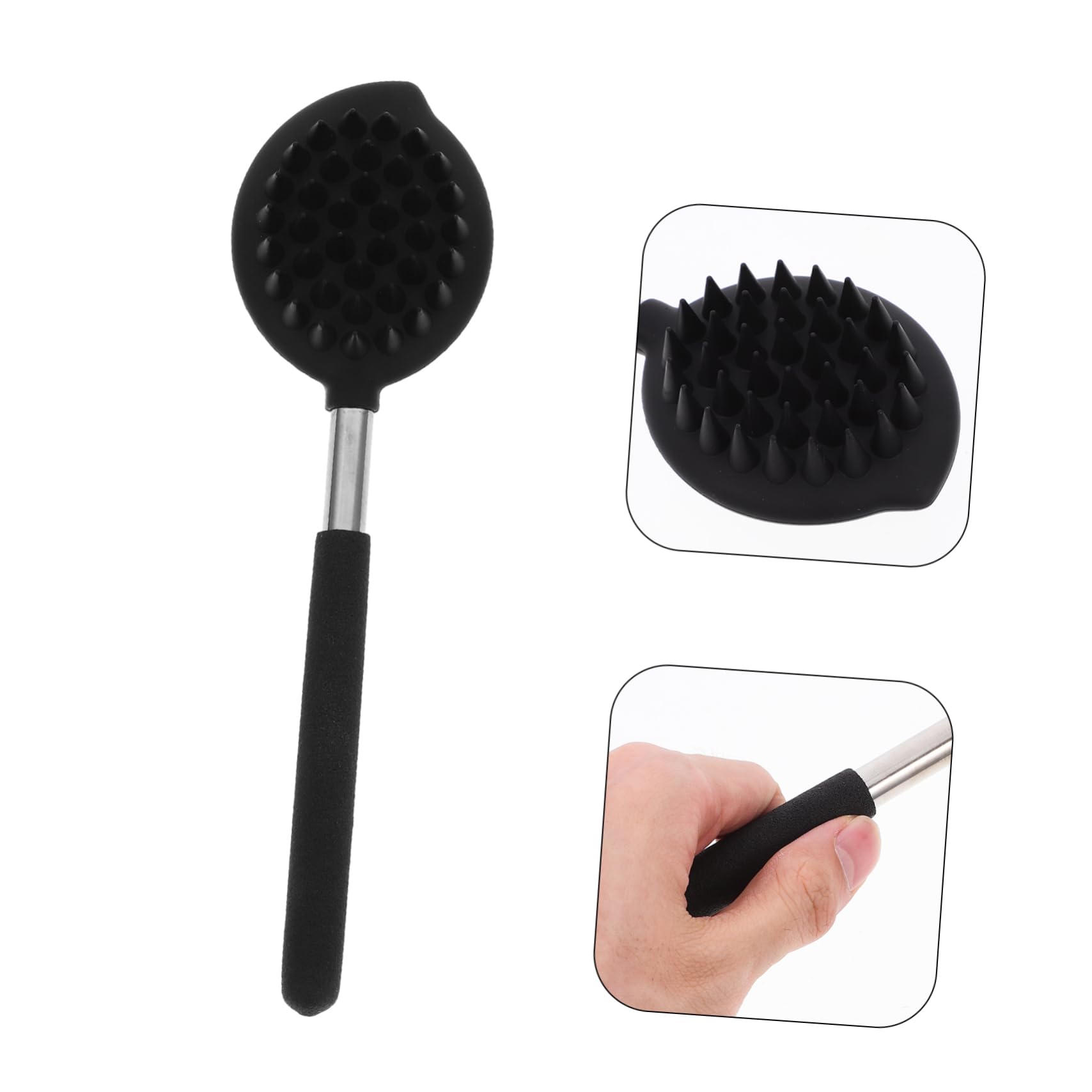 Didiseaon 5 Pz Spazzola da bagno in silicone Indietro scrubber per doccia scrubber da bagno esfoliante spugna di luffa spazzola da bagno massaggiante spazzola per doccia Gel di silice Black