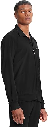 Cherokee Infinity Mens Zip Front Warm-Up Scrub Jacket, Modern Fit, 5 Pockets, Rib-Knit Panels Moisture Wicking - CK305A