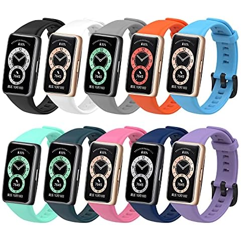 SenMore 10-Piece Correas Compatibles con Huawei Band 6 Pulsera de Repuesto Cover