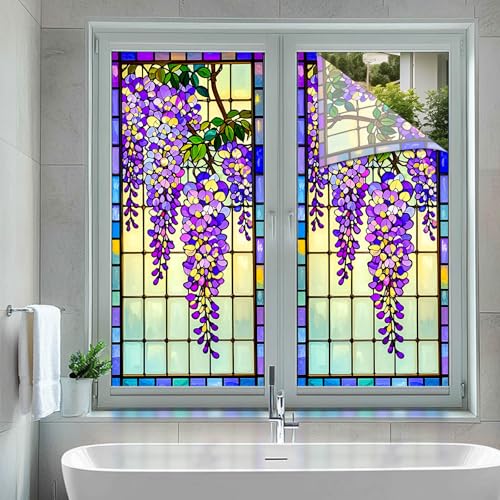 Película de privacidad para ventana BlissYard Wisteria 17.7x39.3 pulg miniatura 5