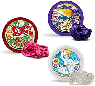Craze Magic Dough 3-częściowy zestaw inteligentnych plastelin, magiczna plastelina, zestaw 3 x 15 g, masa modelarska, zestaw dla dzieci od 2 lat, 16855 (sortowane)