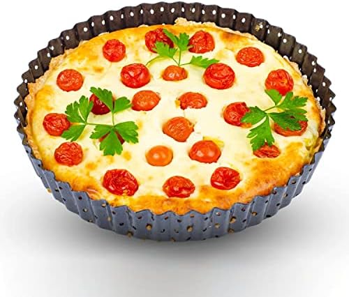 9.5inch - Carbon Steele Perforated - Quiche Baking Dish - Quiche Pan With Removable Bottom - Tart Pans - Tart Pan with Removable Bottom - Tart Pan 9 Inch Removable Bottom