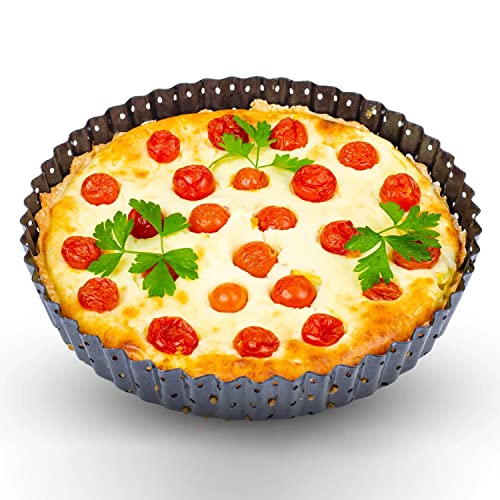 9.5Inch - Carbon Steele Perforated - Quiche Baking Dish - Quiche Pan With Removable Bottom - Tart Pans - Tart Pan With Removable Bottom - Tart Pan 9 Inch Removable Bottom #TOP2