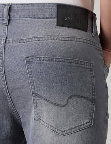 Image of Amazon Brand - Symbol Men Cotton Rich Stretchable Slim Fit Jeans | Casual Denim | Available in Plus Sizes