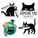 (4 PCs) Black Cat Stickers Halloween - Cats Stickers for Water Bottles, Cars, Kindle, Mugs, Phones - Peeking Curious Cat with Words Judging You Silently Car Decal