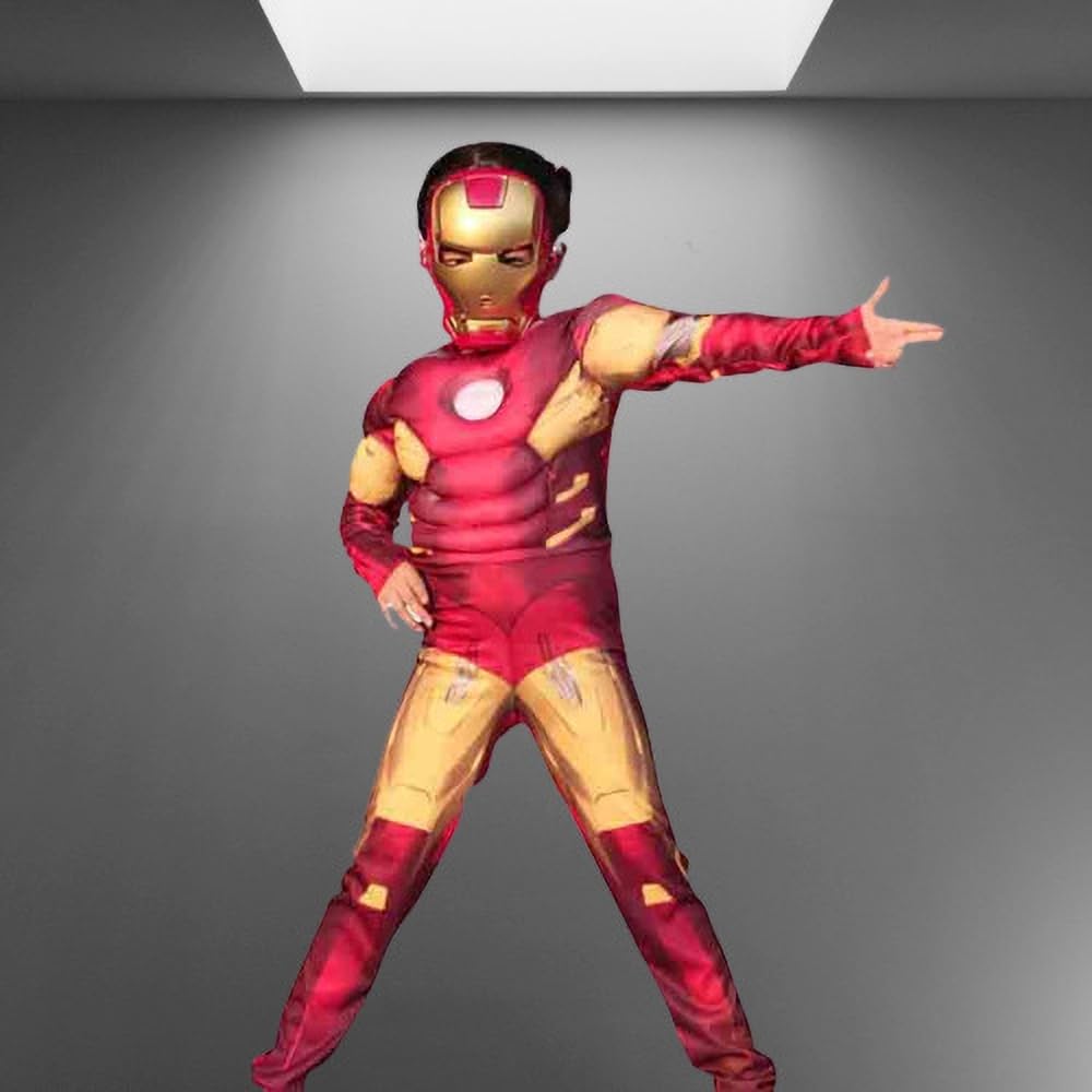 CREATIWONE Hosiery Fabric Ironman Avenger Superhero Costume For Kids Halloween Dress Fancydress Birthday Gift | Cosplay Bodysuit for Boys and Girls (6-7 Years), Ironmann (B0D1QHZBDS) Amazon Price History, Amazon Price Tracker
