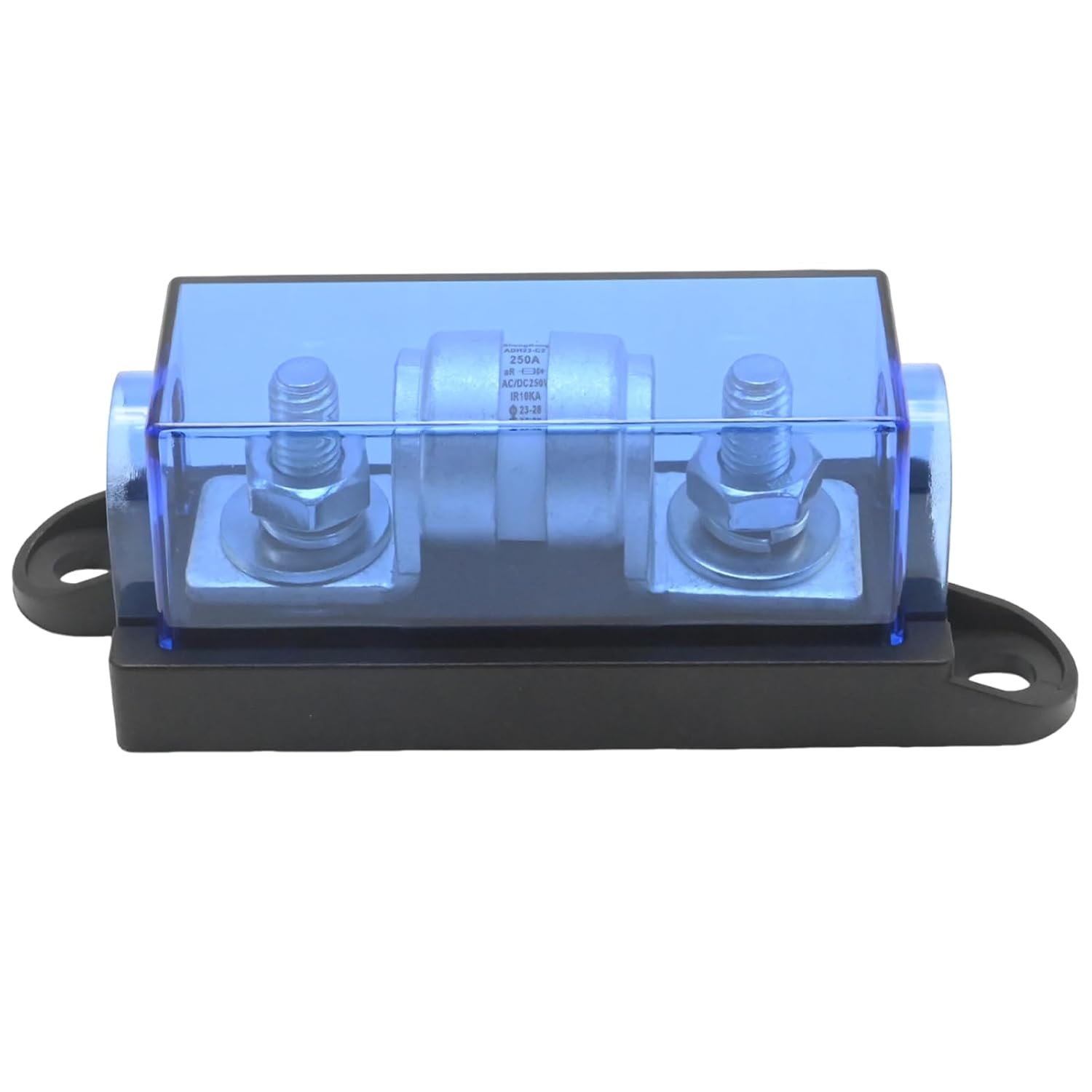 250 Amp Class T Fuse Holder, 250V AC/DC Fuse Block, Suitable for Inverters and High-Power Appliances in Marine, Automotive, and RV Applications