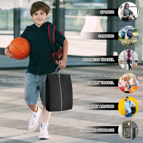 Shoe Bags - 10 Pack Large Capacity Dustproof Shoe Storage Bag with Sturdy Zipper Closure, Portable Travel Packing Bag for Men and Women, Black4