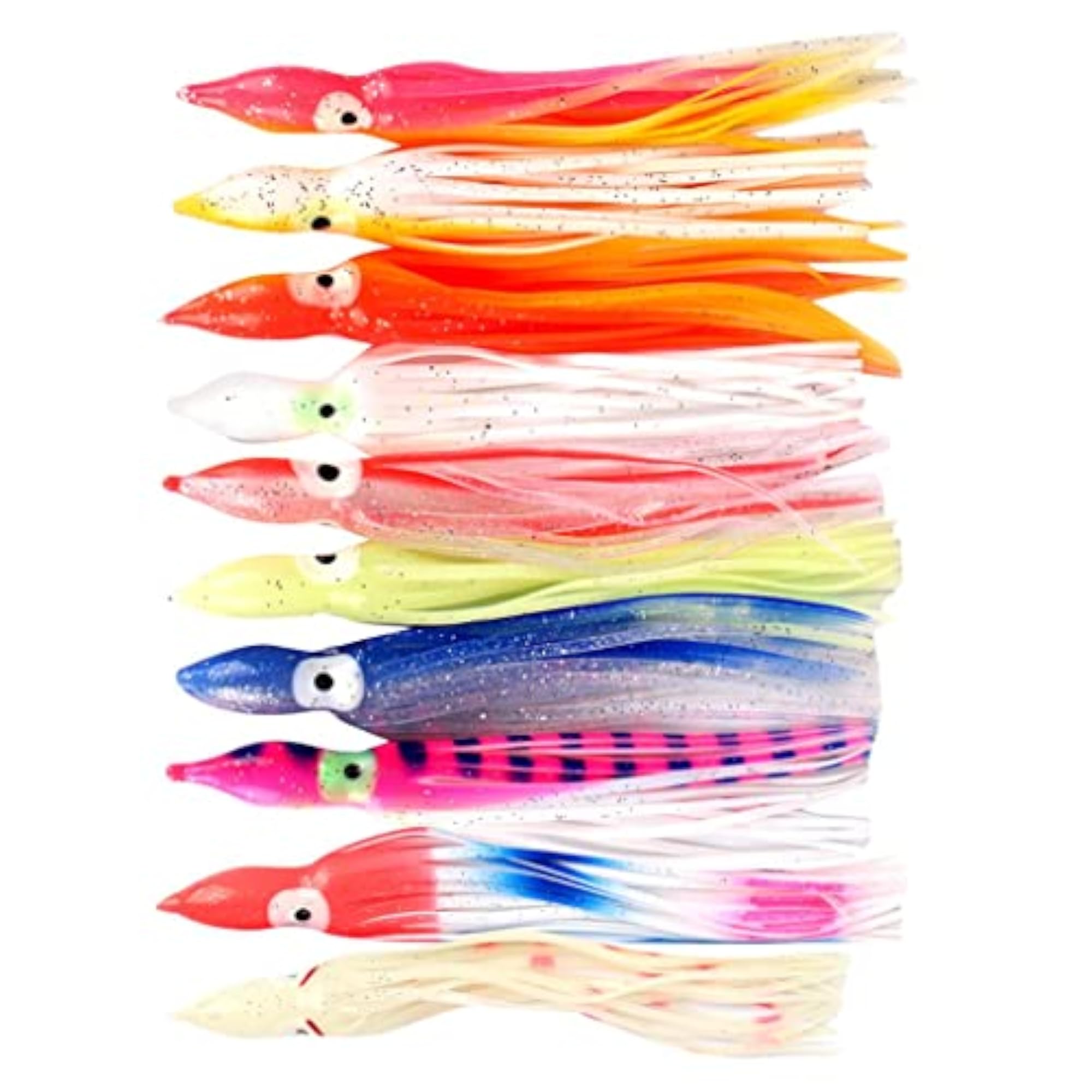 10pcs Fishing Lures Squid Octopus Skirts Soft Baits