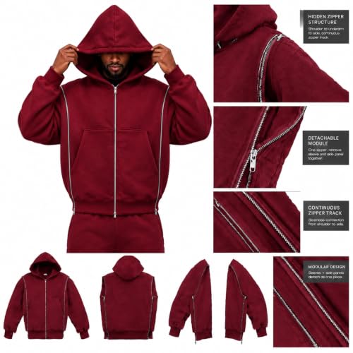 Oversized Hoodies for Men Zip Up Sweatshirt Light Jackets Fall Outfits 2026 - image 4