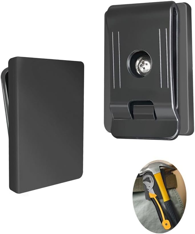 2PCS Magnetic Belt Clip Heavy Duty Magnetic Tool Holder Belt Clip Black Magnet Tool Holder Organizer for Hammers Nails Screwdrivers Wrenches Metal Accessories