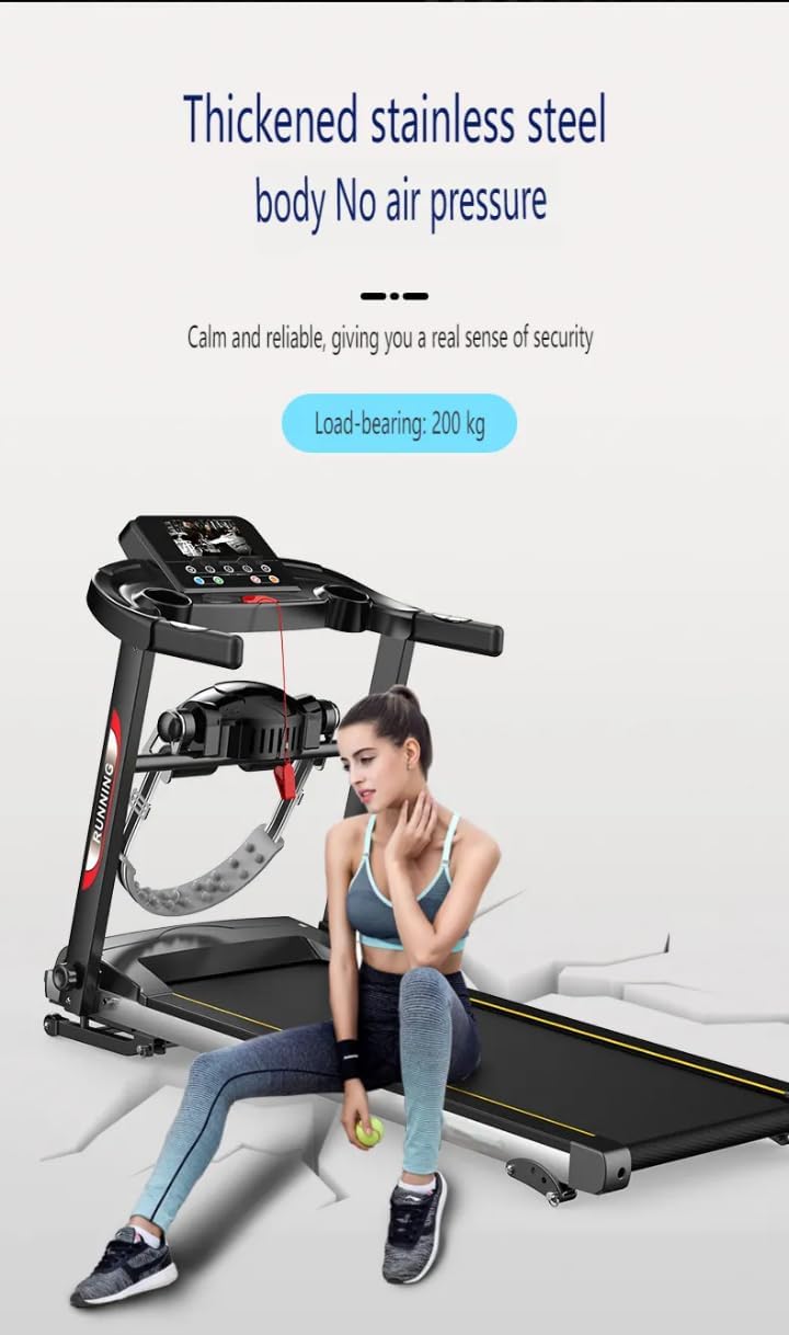 Foldable Electric Treadmill with LCD Display, Black, Motorized Running Machine with Shock Absorption, Digital Control Panel for Home Gym