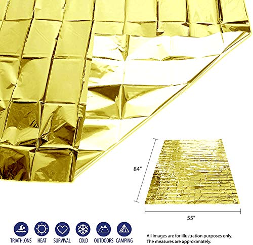 image for Deke Home - Emergency Blanket 6 Pack - Thermal Mylar Blankets with Ref