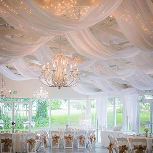 Megachest Tela de gasa y semi gasa de 70 cm de ancho (blanco puro, 10 metros de largo)