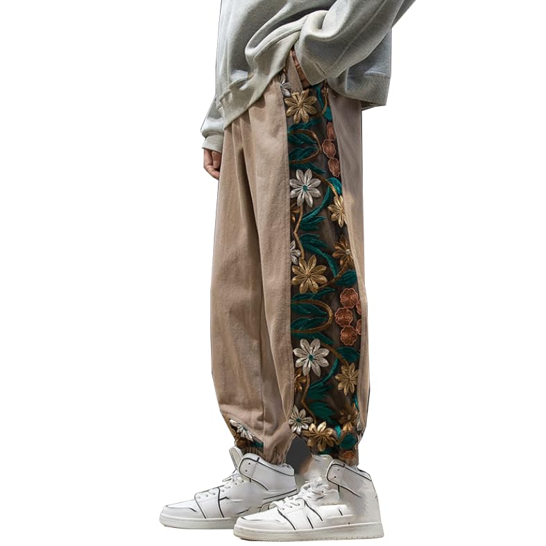 Aoleaky Spring Autumn Embroidery Patchwork Harem Trousers, Casual Pants, Harajuku Joggers4