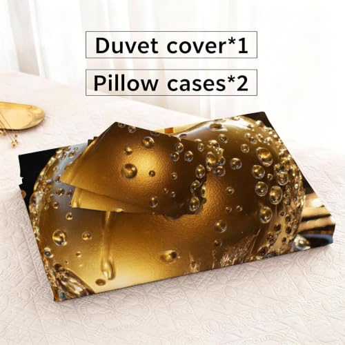 Housse de couette fermeture éclair caché pour lit 160x200 imprimé 3D