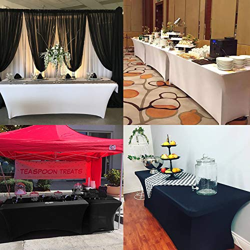Lzy Spandex Fitted Stretch Table Cover For 6 Ft Or 4Ft Or 8Ft Folding Table, Rectangular Cocktail Tablecloth, Perfect For Party Or Banquet #TOP6