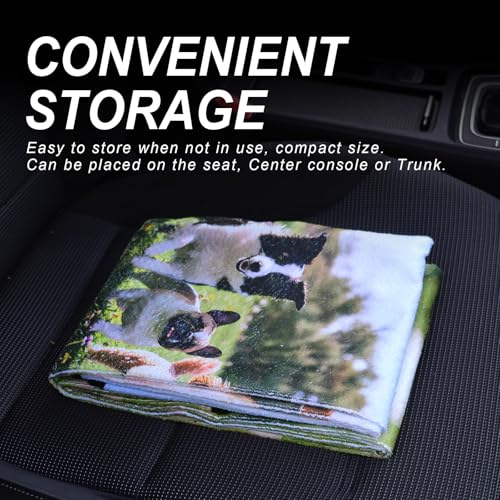 Image of Car Seat Cover Protector Front Seats,for Gym Workout,Running,Swimming,Beach and Hiking,Waterproof Sweat Towel Bucket Seat Covers for Cars SUV Trucks (Dog Print, 1Pcs)