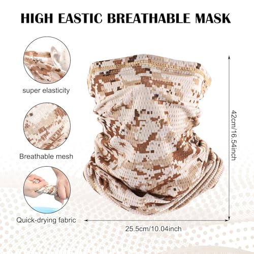 Image of Geyoga 2 /4 Pack Cooling Neck Gaiter Summer Breathable Balaclava Face Mask with Mesh Holes UV Protection Sun Scarf Men Women