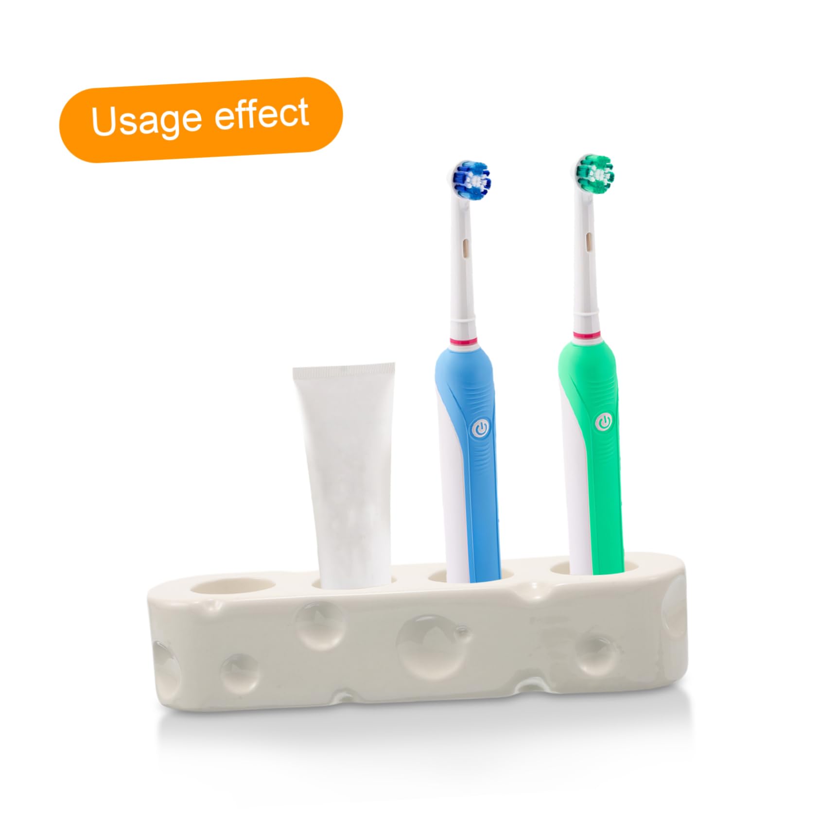 Supporto Base per Spazzolino Elettrico in Ceramica Bianca | Organizzatore da Piano, Stile Semplice ed Elegante, per Bagno e Cucina, Funzione di Contenimento