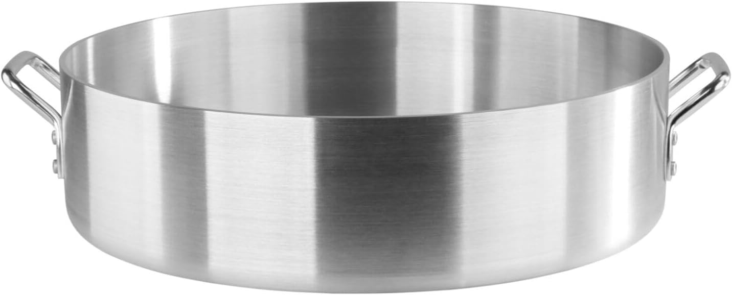 New Star Foodservice 28 Qt Aluminum Brazier, 20-Inch Diameter, No Cover