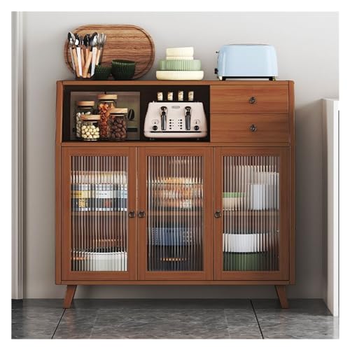 Table basse armoire de rangement meuble de salon vitré 35cm - 7