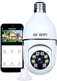 Câmera Lâmpada de Segurança, WiFi, IP 360°, Full HD, 1080p, Visão Noturna, Infravermelho, Detecção de Movimento, Áudio Bidirecional, Prova D’Água, Giratória, Bivolt